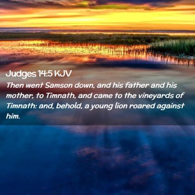 Judges 14:5 KJV Free Bible Images