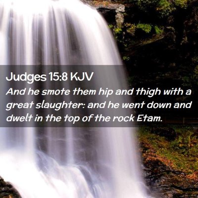 Judges 15:8 KJV Free Bible Images