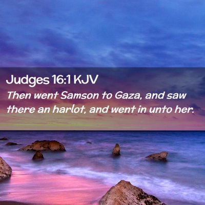 Judges 16:1 KJV Free Bible Images