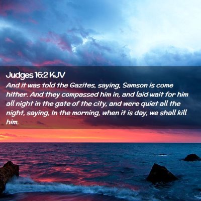 Judges 16:2 KJV Free Bible Images