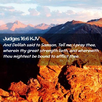 Judges 16:6 KJV Free Bible Images