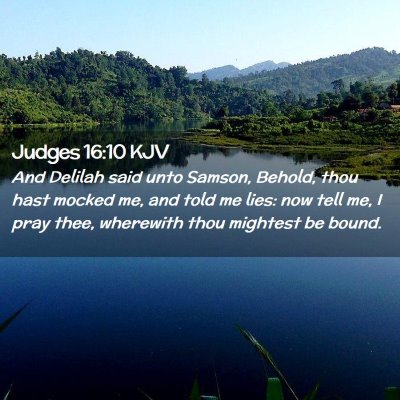 Judges 16:10 KJV Free Bible Images