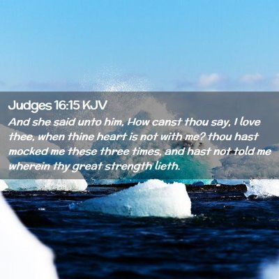 Judges 16:15 KJV Free Bible Images