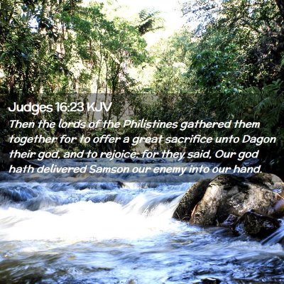 Judges 16:23 KJV Free Bible Images