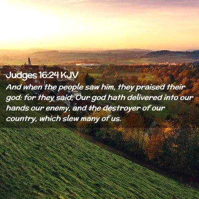 Judges 16:24 KJV Free Bible Images