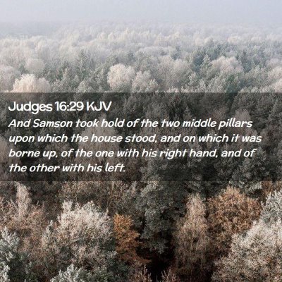 Judges 16:29 KJV Free Bible Images