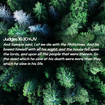 Judges 16:30 KJV Free Bible Images