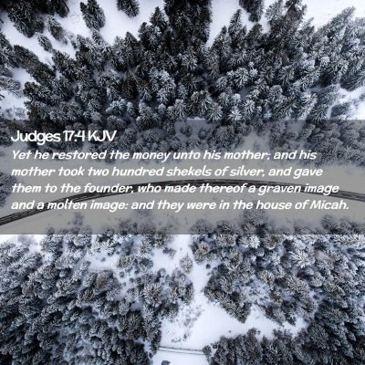 Judges 17:4 KJV Free Bible Images