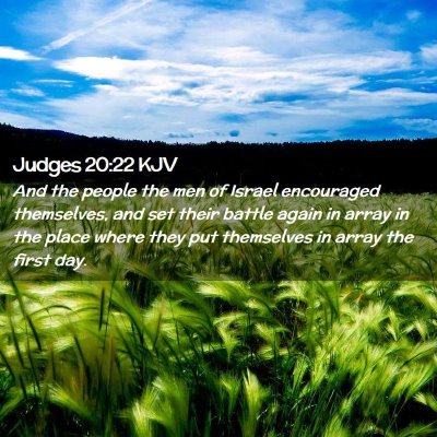 Judges 20:22 KJV Free Bible Images