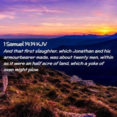 1 Samuel 14:14 KJV Free Bible Images