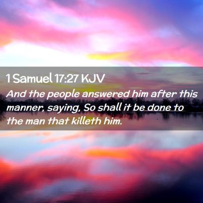 1 Samuel 17:27 KJV Free Bible Images