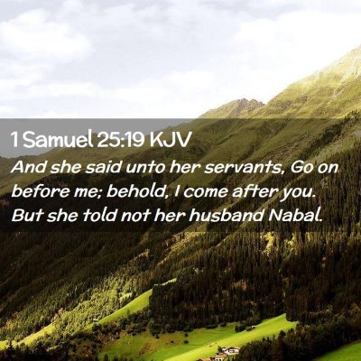 1 Samuel 25:19 KJV Free Bible Images