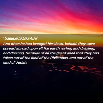 1 Samuel 30:16 KJV Free Bible Images