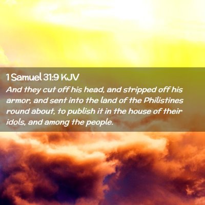 1 Samuel 31:9 KJV Free Bible Images