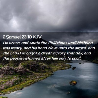 2 Samuel 23:10 KJV Free Bible Images