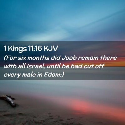 1 Kings 11:16 KJV Free Bible Images