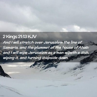 2 Kings 21:13 KJV Free Bible Images