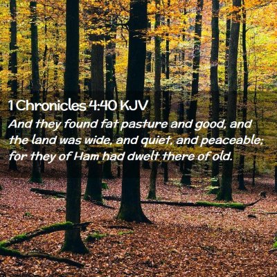 1 Chronicles 4:40 KJV Free Bible Images