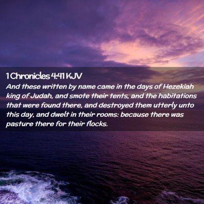 1 Chronicles 4:41 KJV Free Bible Images