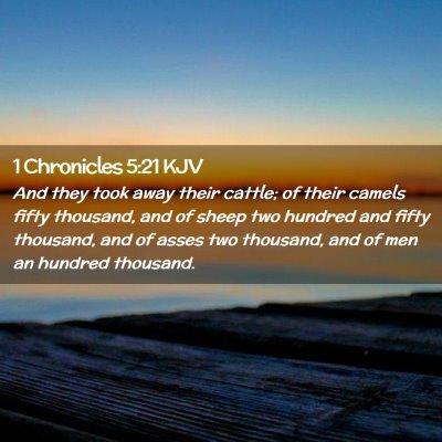 1 Chronicles 5:21 KJV Free Bible Images