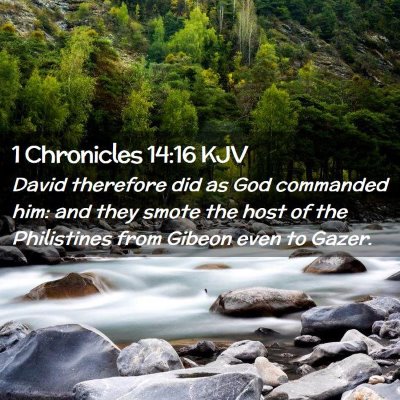 1 Chronicles 14:16 KJV Free Bible Images