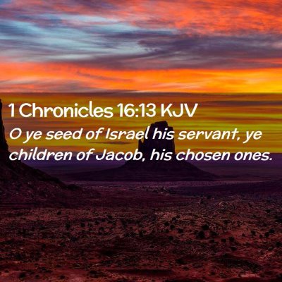 1 Chronicles 16:13 KJV Free Bible Images