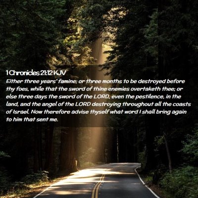 1 Chronicles 21:12 KJV Free Bible Images