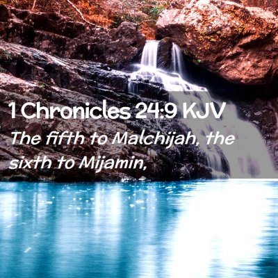 1 Chronicles 24:9 KJV Free Bible Images