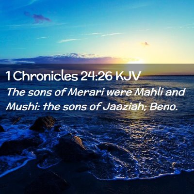 1 Chronicles 24:26 KJV Free Bible Images