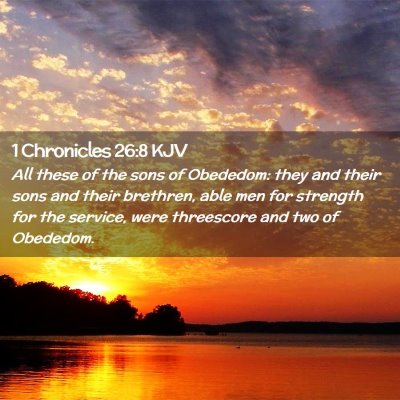 1 Chronicles 26:8 KJV Free Bible Images