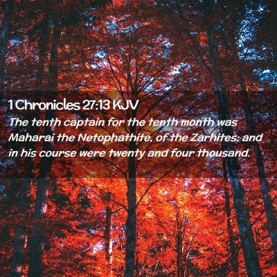 1 Chronicles 27:13 KJV Free Bible Images