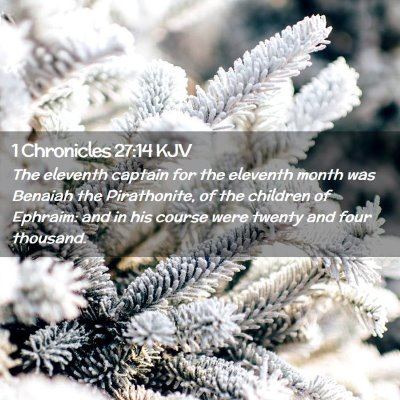 1 Chronicles 27:14 KJV Free Bible Images