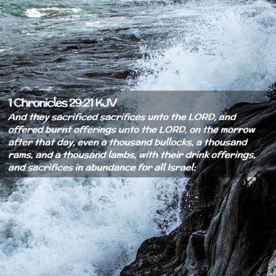 1 Chronicles 29:21 KJV Free Bible Images