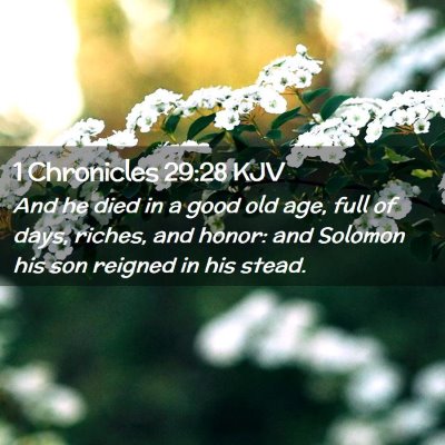 1 Chronicles 29:28 KJV Free Bible Images