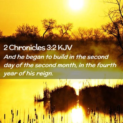 2 Chronicles 3:2 KJV Free Bible Images