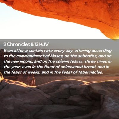 2 Chronicles 8:13 KJV Free Bible Images