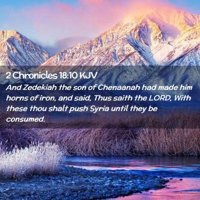 2 Chronicles 18:10 KJV Free Bible Images