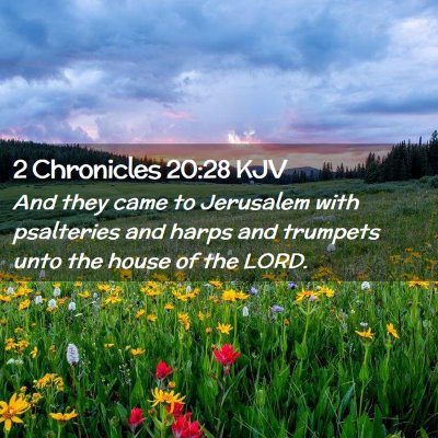 2 Chronicles 20:28 KJV Free Bible Images