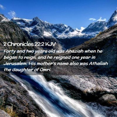 2 Chronicles 22:2 KJV Free Bible Images