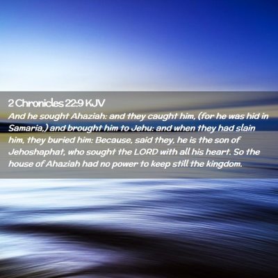 2 Chronicles 22:9 KJV Free Bible Images