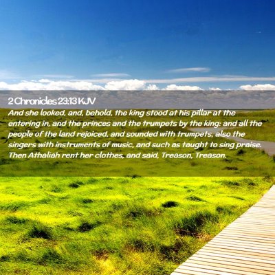 2 Chronicles 23:13 KJV Free Bible Images