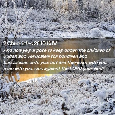 2 Chronicles 28:10 KJV Free Bible Images