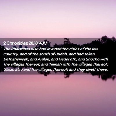 2 Chronicles 28:18 KJV Free Bible Images