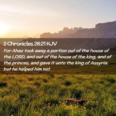 2 Chronicles 28:21 KJV Free Bible Images