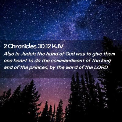 2 Chronicles 30:12 KJV Free Bible Images