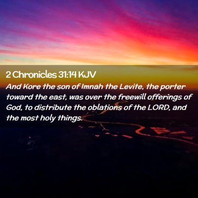 2 Chronicles 31:14 KJV Free Bible Images