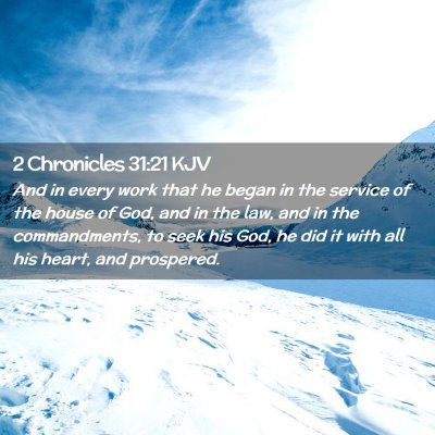 2 Chronicles 31:21 KJV Free Bible Images