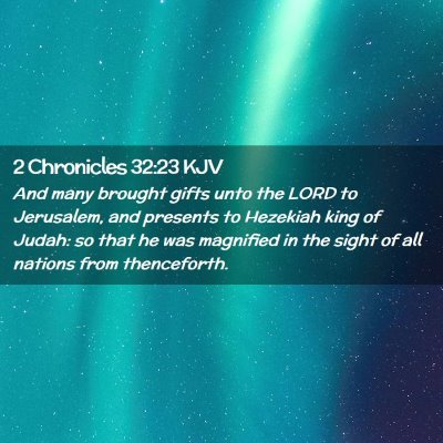 2 Chronicles 32:23 KJV Free Bible Images