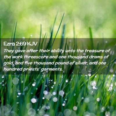 Ezra 2:69 KJV Free Bible Images