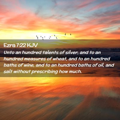 Ezra 7:22 KJV Free Bible Images